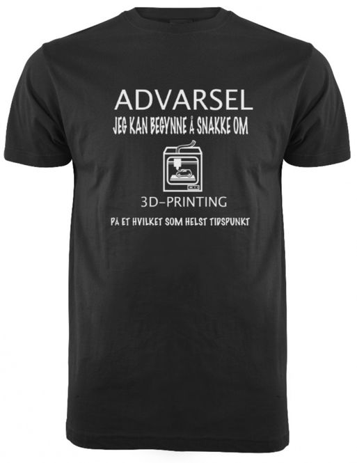 Hovedbilde ADVARSEL 3D-PRINTING T-SKJORTE